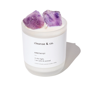 Amethyst Crystal Candle – Calm & Centred