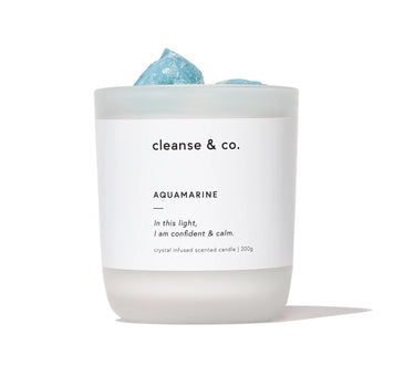 Aquamarine Crystal Intention Candle – Confident & Calm