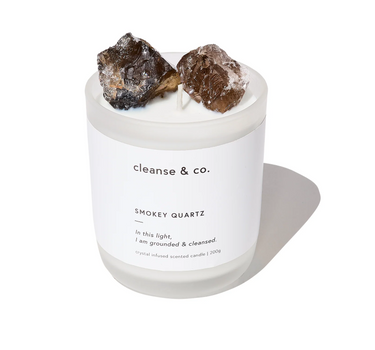 Smokey Quartz Crystal Candle – Grounded & Cleansed