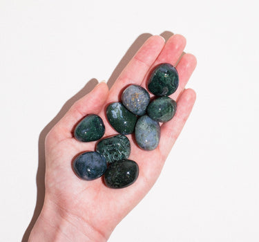 Moss Agate Tumbled Healing Crystal – Abundance/New Beginnings