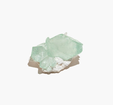 Green Apophyllite Crystals on Mordenite