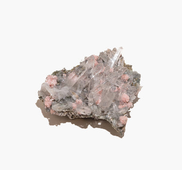Clear Quartz Crystals with Rhodochrosite – N°02