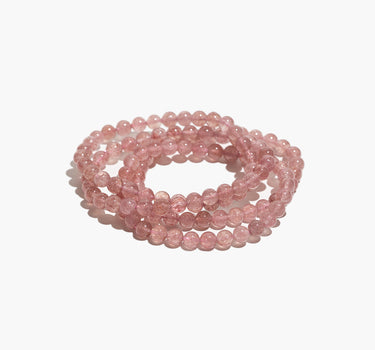Strawberry Quartz Crystal Healing Bracelet – Round