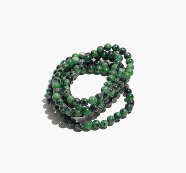 Ruby-in-Zoisite Crystal Healing Bracelet – Round