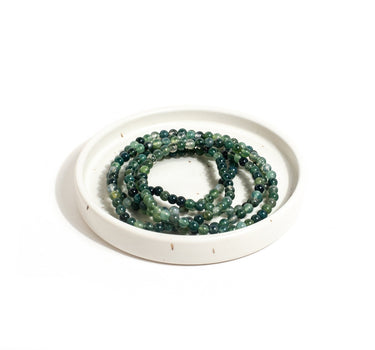 Moss Agate Crystal Healing Bracelet – Round