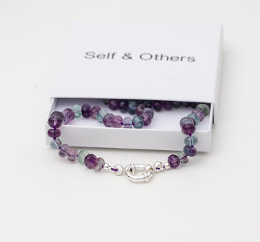 Rainbow Fluorite Crystal Candy Necklace – Smooth