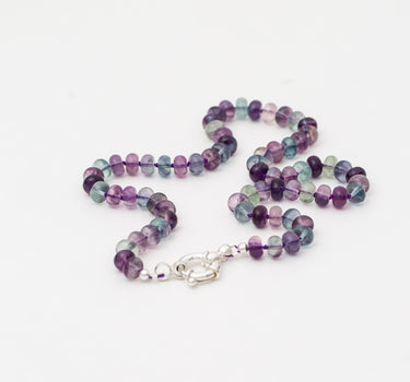 Rainbow Fluorite Crystal Candy Necklace – Smooth