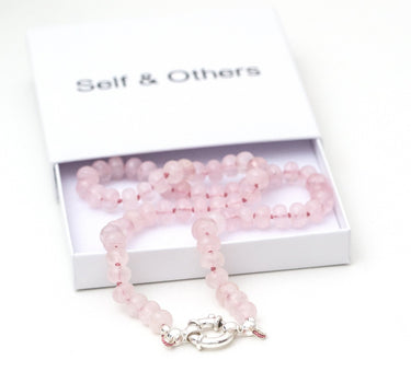 Rose Quartz Crystal Candy Necklace – Smooth