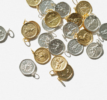 Zodiac Astrology Coin Pendant – Gold Vermeil