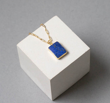 Lapis Lazuli Rectangular Gem Tablet – Gold Vermeil