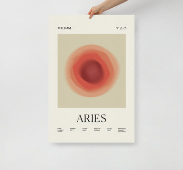 Aries Zodiac Astrology Gradient Printed Poster - Self & Others