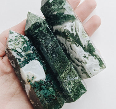 Moss Agate Polished Tower - Self & Others