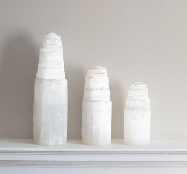 Selenite Mountain Lamps - Self & Others