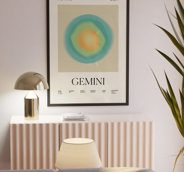 Gemini Astrology Zodiac Gradient Framed Poster - Self & Others