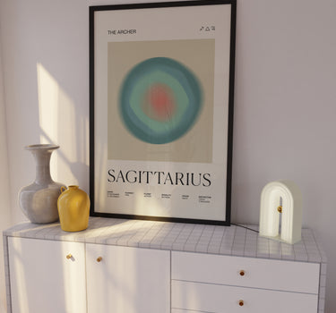 Sagittarius Astrology Zodiac Gradient Framed Poster - Self & Others