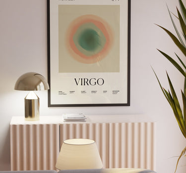 Virgo Astrology Zodiac Gradient Framed Poster - Self & Others