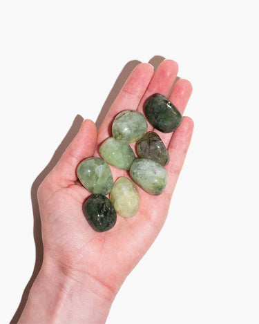 Prehnite with Epidote & Black Tourmaline Tumbled Healing Crystal – Heart Healing/Calm - Self & Others