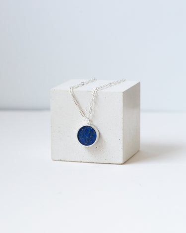 Lapis Lazuli Round Gem Disc – Sterling Silver - Self & Others