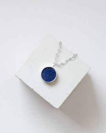 Lapis Lazuli Round Gem Disc – Sterling Silver - Self & Others