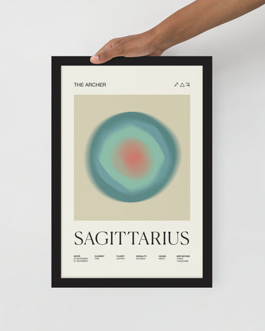 Sagittarius Astrology Zodiac Gradient Framed Poster - Self & Others