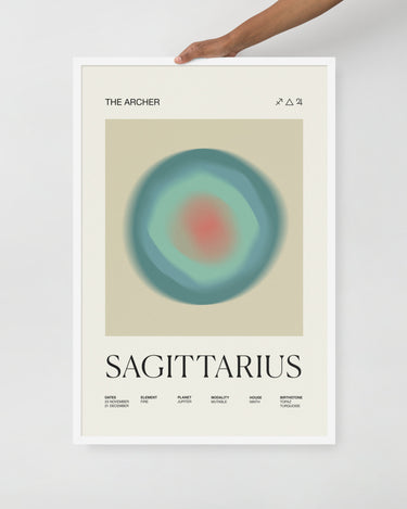 Sagittarius Astrology Zodiac Gradient Framed Poster - Self & Others