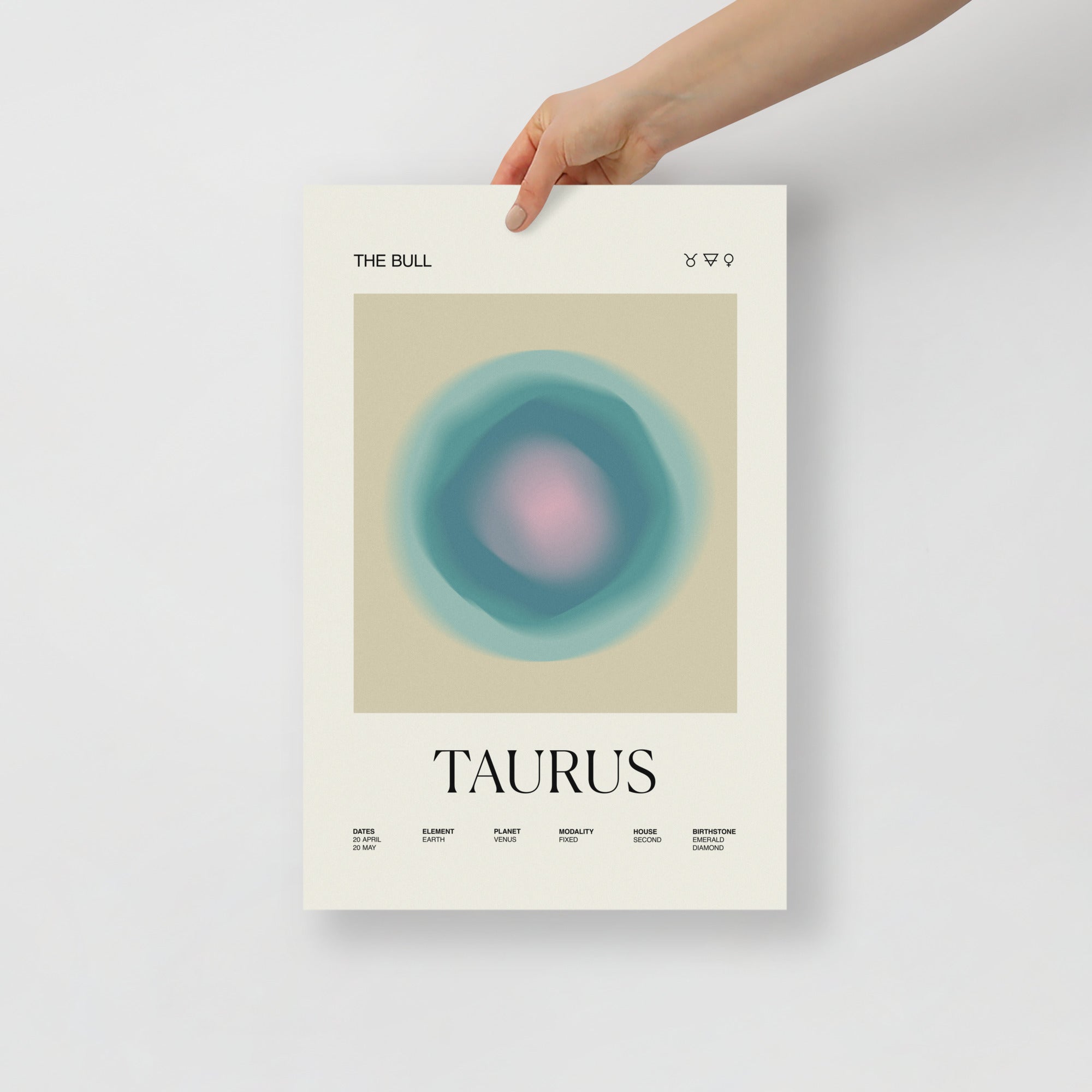Taurus Zodiac Astrology Gradient Printed Poster - Self & Others