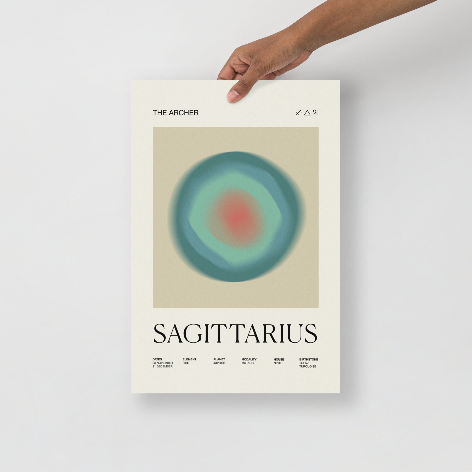 Sagittarius Astrology Zodiac Gradient Poster - Self & Others