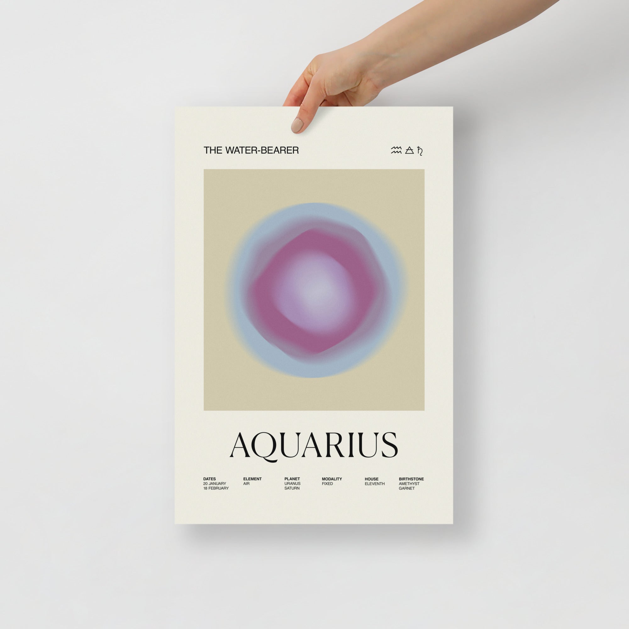 Aquarius Astrology Zodiac Gradient Poster - Self & Others