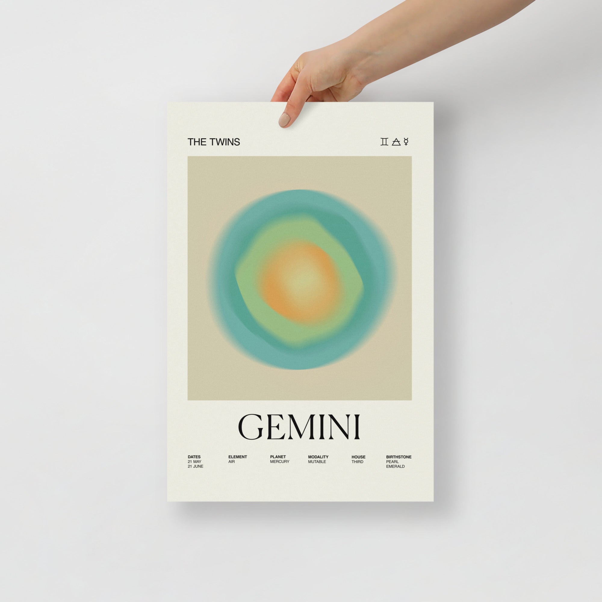 Gemini Astrology Zodiac Gradient Poster - Self & Others