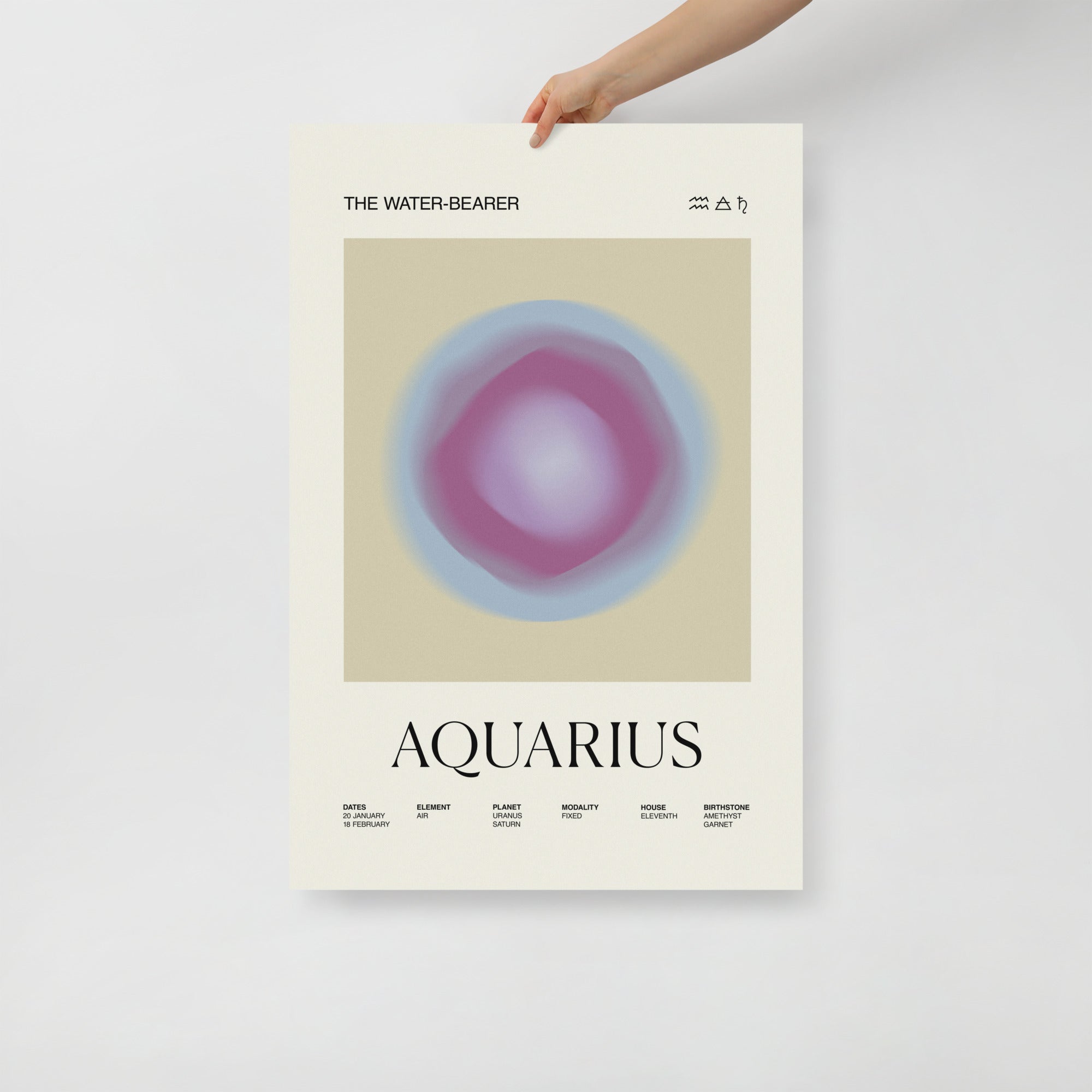 Aquarius Astrology Zodiac Gradient Poster - Self & Others